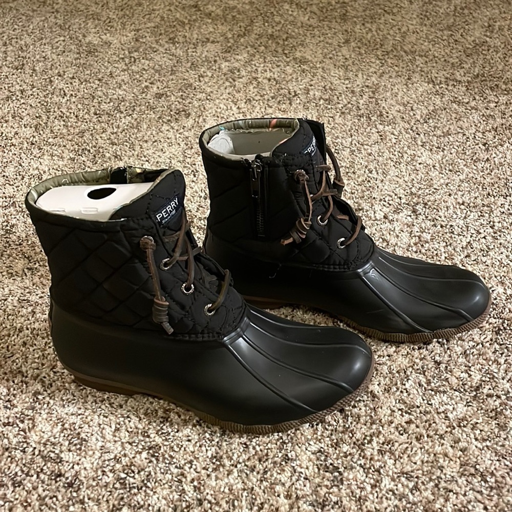 Black Sperry Duck Boots